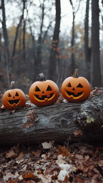 Free photo halloween landscape with pumpkin and dark style