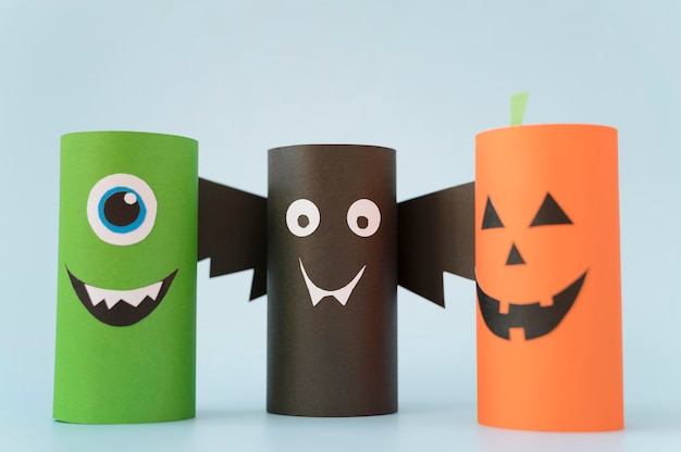 Free photo halloween paper decorations on table