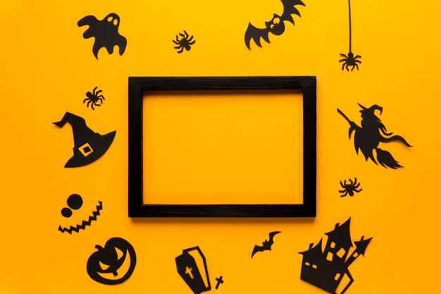 Halloween party elements on flat design