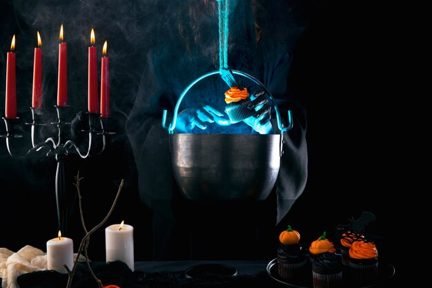 Free photo halloween party food assortment