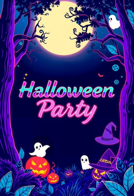 Free photo halloween party illustration poster