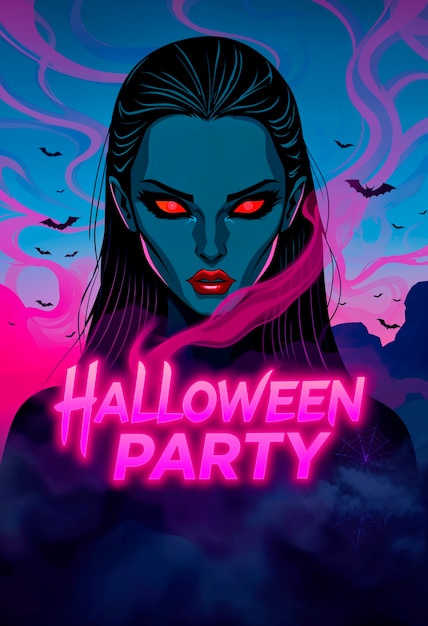 Free photo halloween party illustration poster