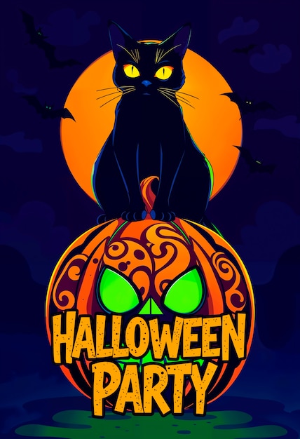 Free Photo halloween party illustration poster