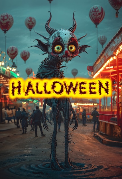 Free Photo halloween party illustration poster