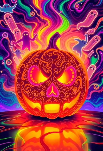 Free Photo halloween pumpkin illustration