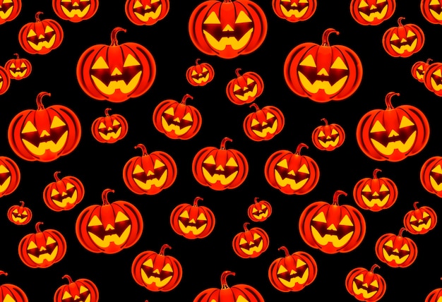 Free photo halloween pumpkin pattern illustration