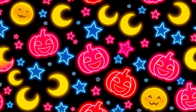 Halloween pumpkin pattern illustration