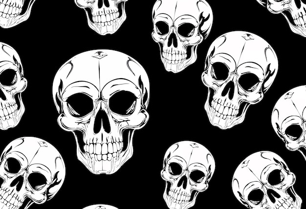 Free photo halloween skull pattern illustration