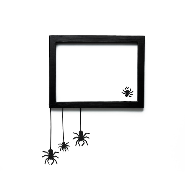 Free photo halloween spiders with mock-up frame