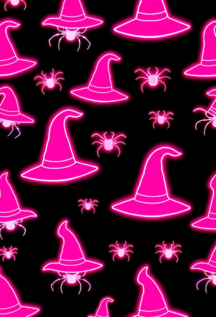 Halloween witch hat pattern illustration