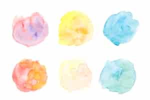 Free photo hand drawn colorful circular splatter on white backdrop