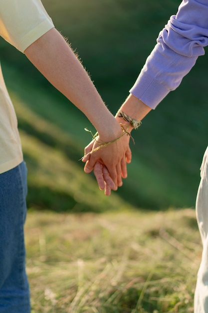 Free photo hand gestures representing friendship