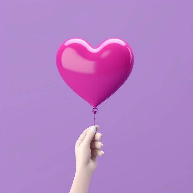 Hand holding beautiful pink heart