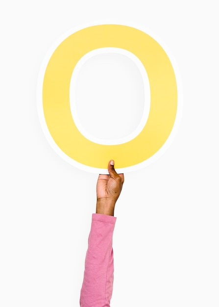 Free Photo hand holding letter o sign