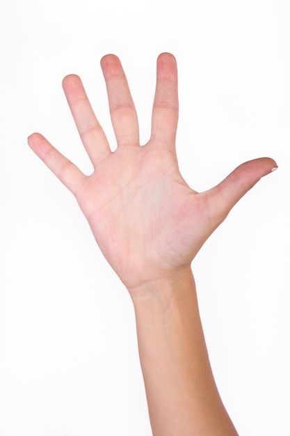 Hand with spread finger