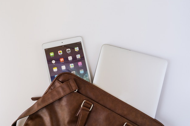 Handbag with smartphone and tablet