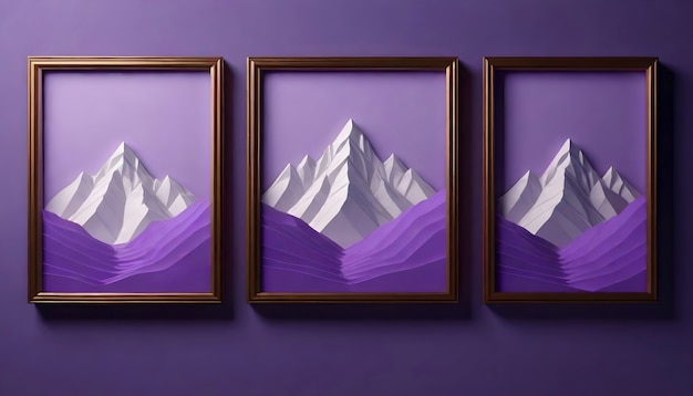 Free photo handcraft mountain in paper style with frames