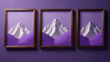 Free photo handcraft mountain in paper style with frames