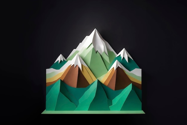 Free photo handcraft mountain in paper style