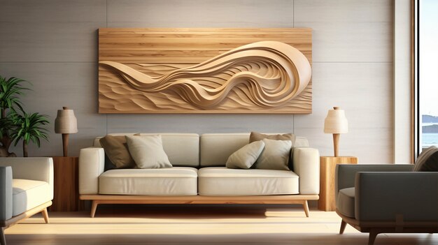 Handcrafted wooden decorative sculpture