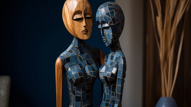 Handcrafted wooden decorative sculpture