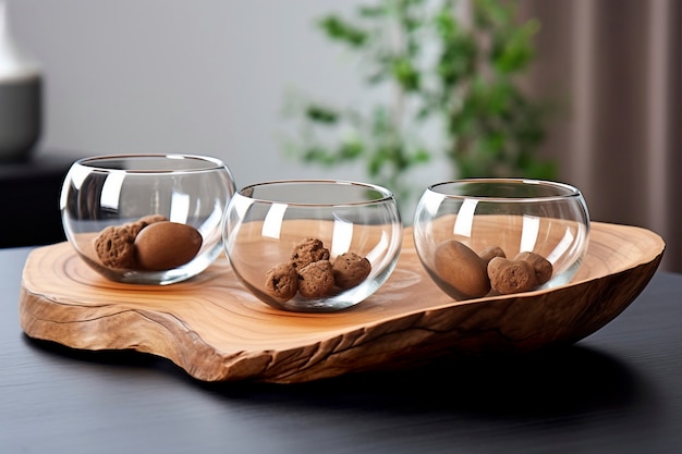 Handcrafted wooden decorative tray