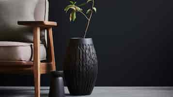 Free photo handcrafted wooden decorative vase