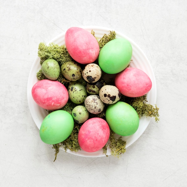 Handmade colorful easter eggs