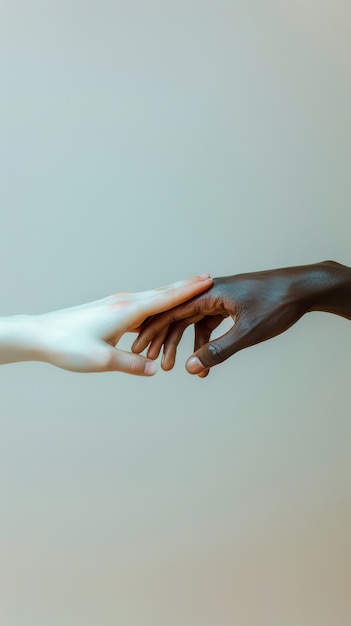 Free Photo hands of different ethnicities and skin color coming together in sign of diversity