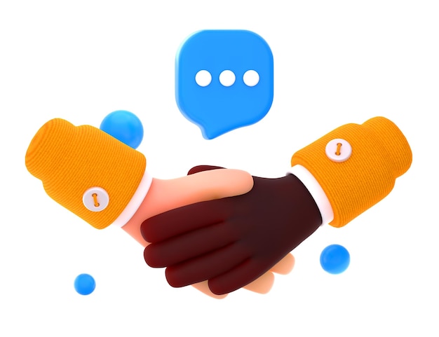 Handshake icon multicultural partnership concept