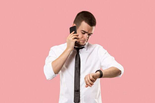 Handsome businessman with mobile phone