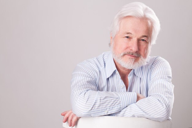 Handsome elderly man with grey beard