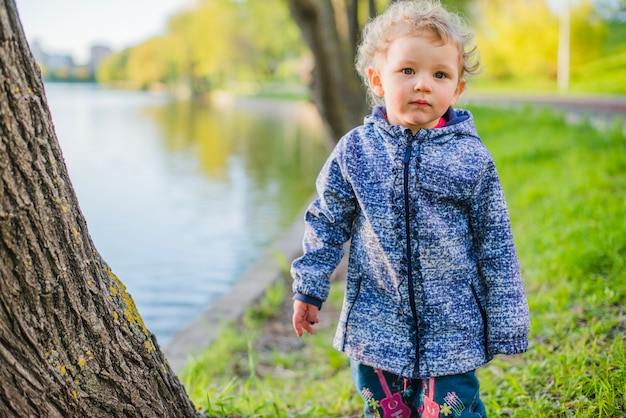 Handsome little boy in the park