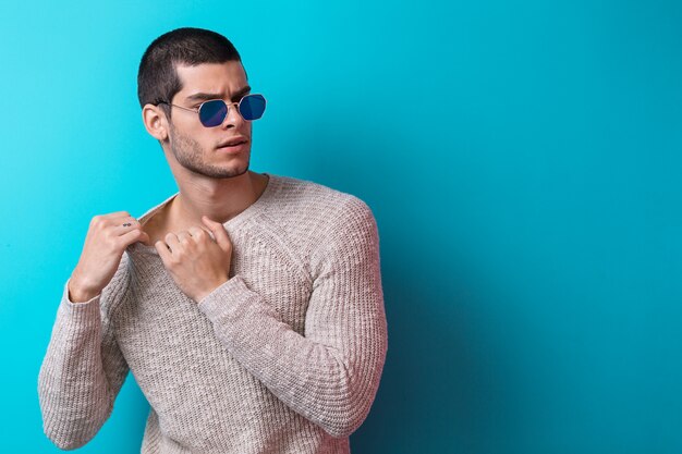 Handsome man  portrait wearing sunglasses