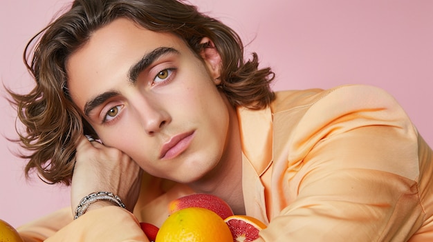 Handsome man posing in studio