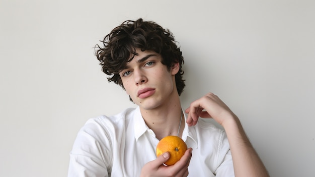 Free photo handsome man posing in studio