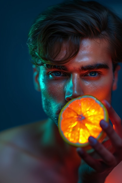 Free photo handsome man posing in studio