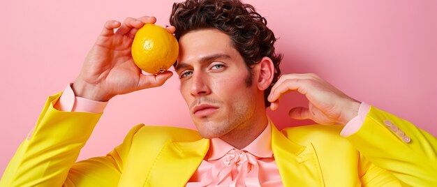 Handsome man posing in studio