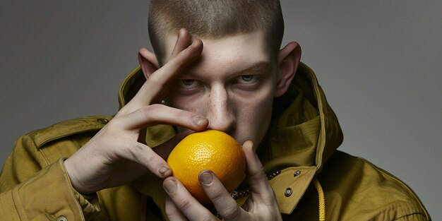 Handsome man posing in studio