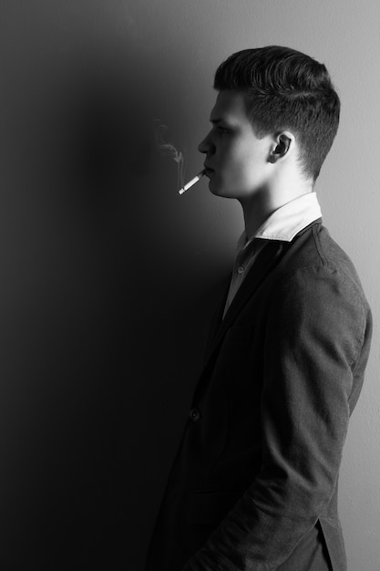 Handsome man with cigarette