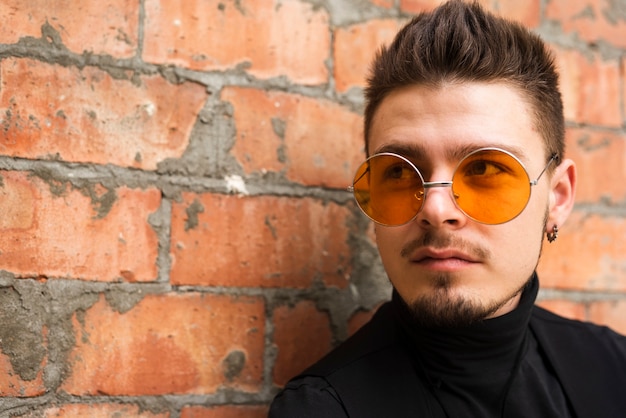 Handsome man with stylish glasses