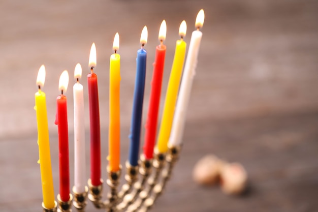 Free photo hanukkah decoration with candles