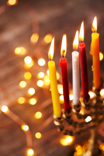 Free Photo hanukkah decoration with candles