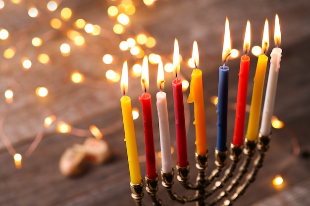 Hanukkah decoration with candles