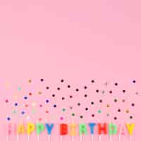 Free photo happy birthday message with confetti