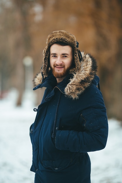 Happy boy with winter clothes