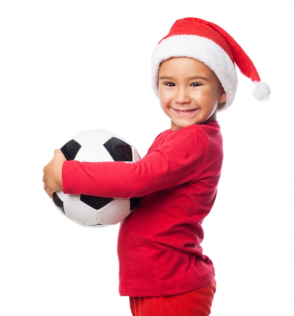 Happy child with his soccer ball