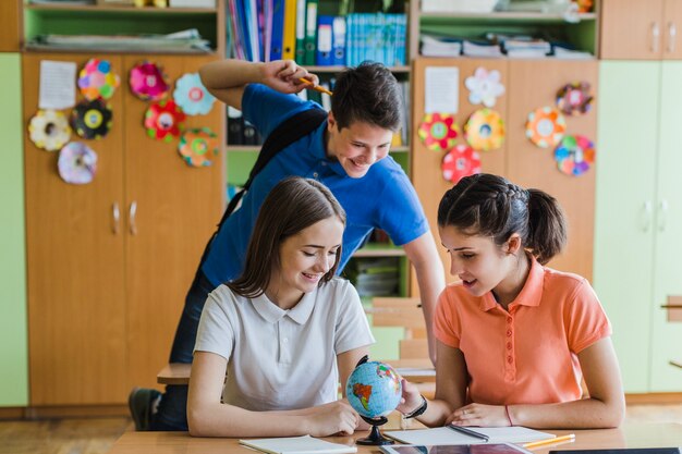 Happy children at school