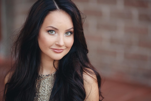 happy cute woman portrait outdoor