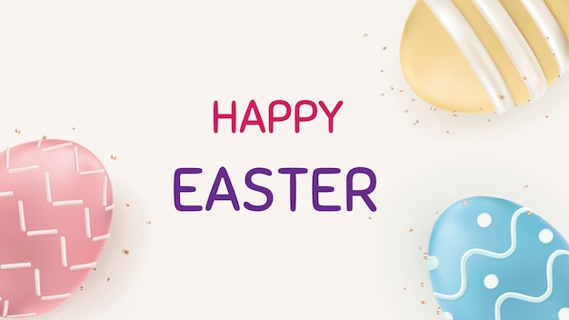 Free photo happy easter colorful eggs festival celebration greeting social banner